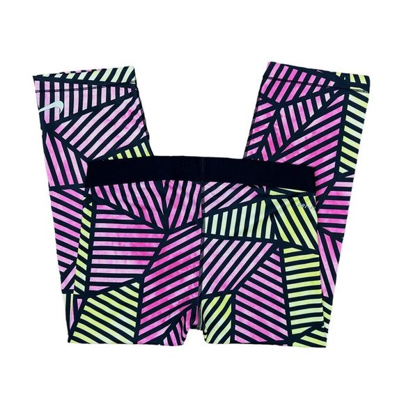 Nike Dri-Fit Pro Web Fade Training Capris - Pink / Volt - Size Large - Picture 7 of 9